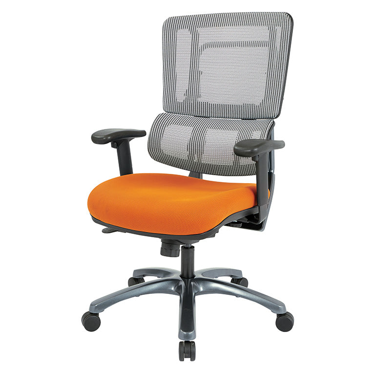 Vertical Grey Mesh Back Chair with Titanium Base